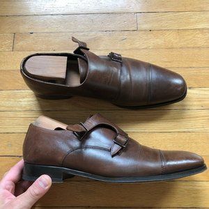 TO BOOT NEW YORK - Cap-Toe Leather Monkstraps - Sz 9 (including shoe trees)